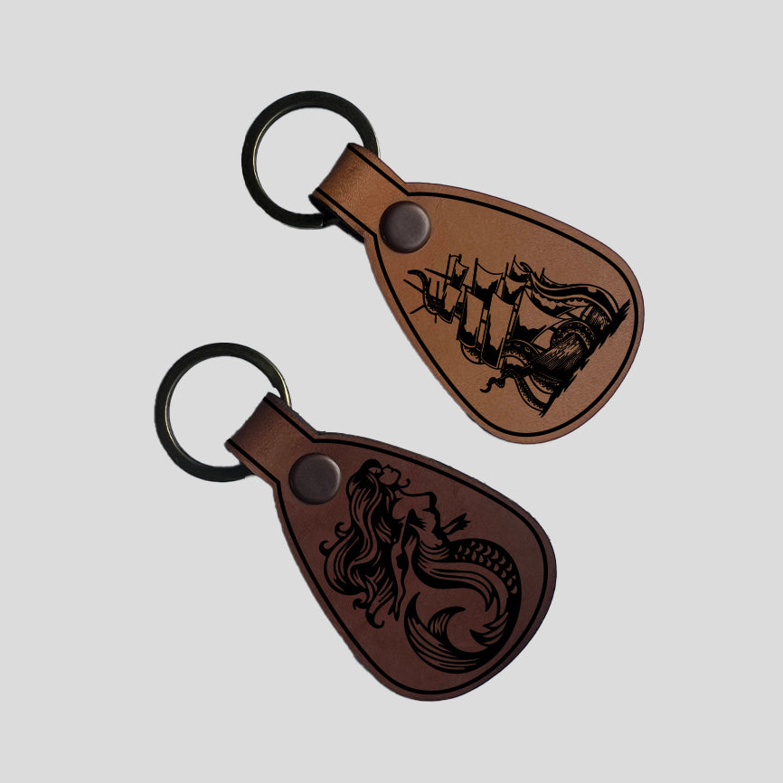 Leather Keychains - Round