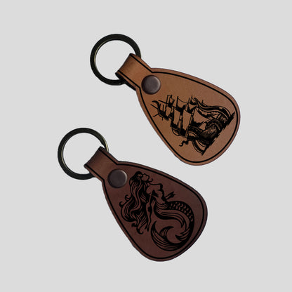 Leather Keychains - Round