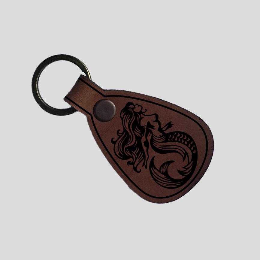 Leather Keychains - Round