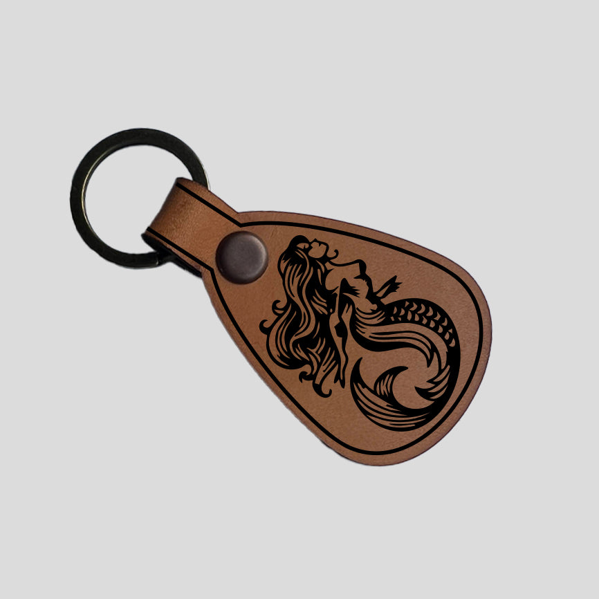 Leather Keychains - Round