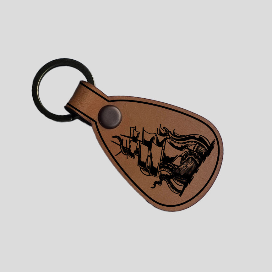 Leather Keychains - Round